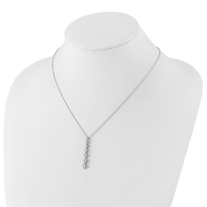 True Origin 14k White Gold 1 carat Lab Grown Diamond VS DEF 18 inch Seven Stone Pendant Necklace