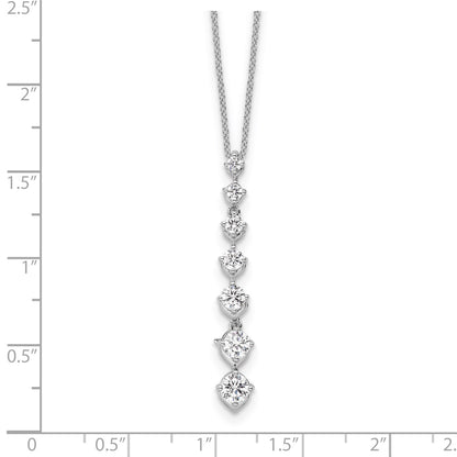 True Origin 14k White Gold 1 carat Lab Grown Diamond VS DEF 18 inch Seven Stone Pendant Necklace