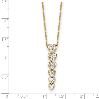 True Origin 14k 1 carat Lab Grown Diamond VS DEF 18 inch Hearts Pendant Necklace