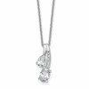 LGGN 14k White Gold 7/8 carat Lab Grown Diamond VS/SI+ G+ Oval and Pear Complete 18 inch Two Stone Pendant Necklace