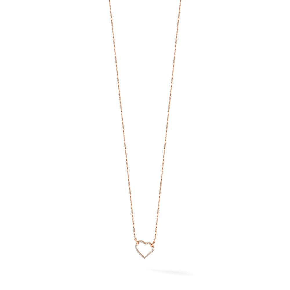 LGYN 14k Rose Gold 1/5 carat Lab Grown Diamond VS/SI+ G+ Complete 18 inch Heart Necklace