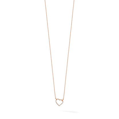 LGYN 14k Rose Gold 1/5 carat Lab Grown Diamond VS/SI+ G+ Complete 18 inch Heart Necklace
