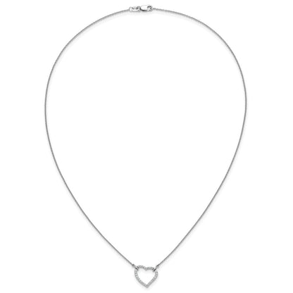 LGWN 14k White Gold 1/5 carat Lab Grown Diamond VS/SI+ G+ Complete 18 inch Heart Necklace