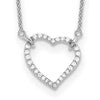 LGWN 14k White Gold 1/5 carat Lab Grown Diamond VS/SI+ G+ Complete 18 inch Heart Necklace