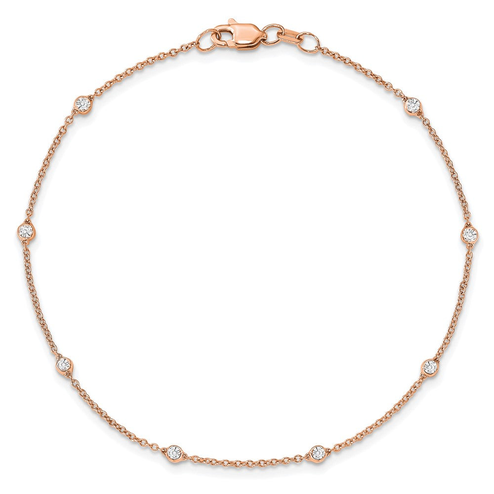 LGRB 14K Rose Gold 1/6 carat Lab Grown Diamond VS+ F+ Complete 7 Station 7 in Bracelet