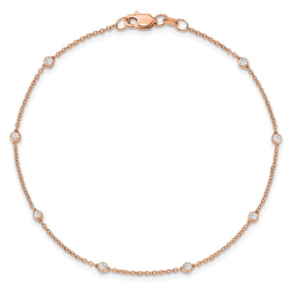LGRB 14K Rose Gold 1/6 carat Lab Grown Diamond VS+ F+ Complete 7 Station 7 in Bracelet