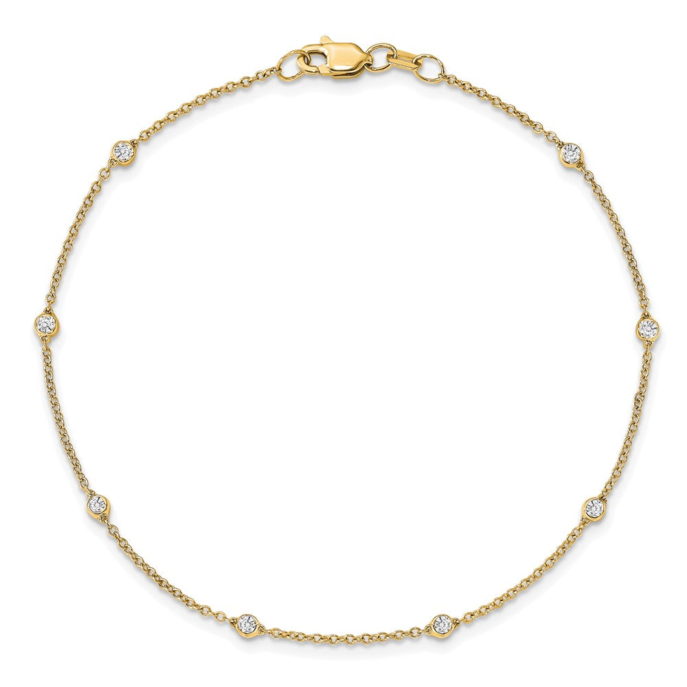LGYB 14K Yellow Gold 1/6 carat Lab Grown Diamond VS+ F+ Complete 7 Station 7 in Bracelet
