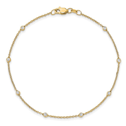 LGYB 14K Yellow Gold 1/6 carat Lab Grown Diamond VS+ F+ Complete 7 Station 7 in Bracelet