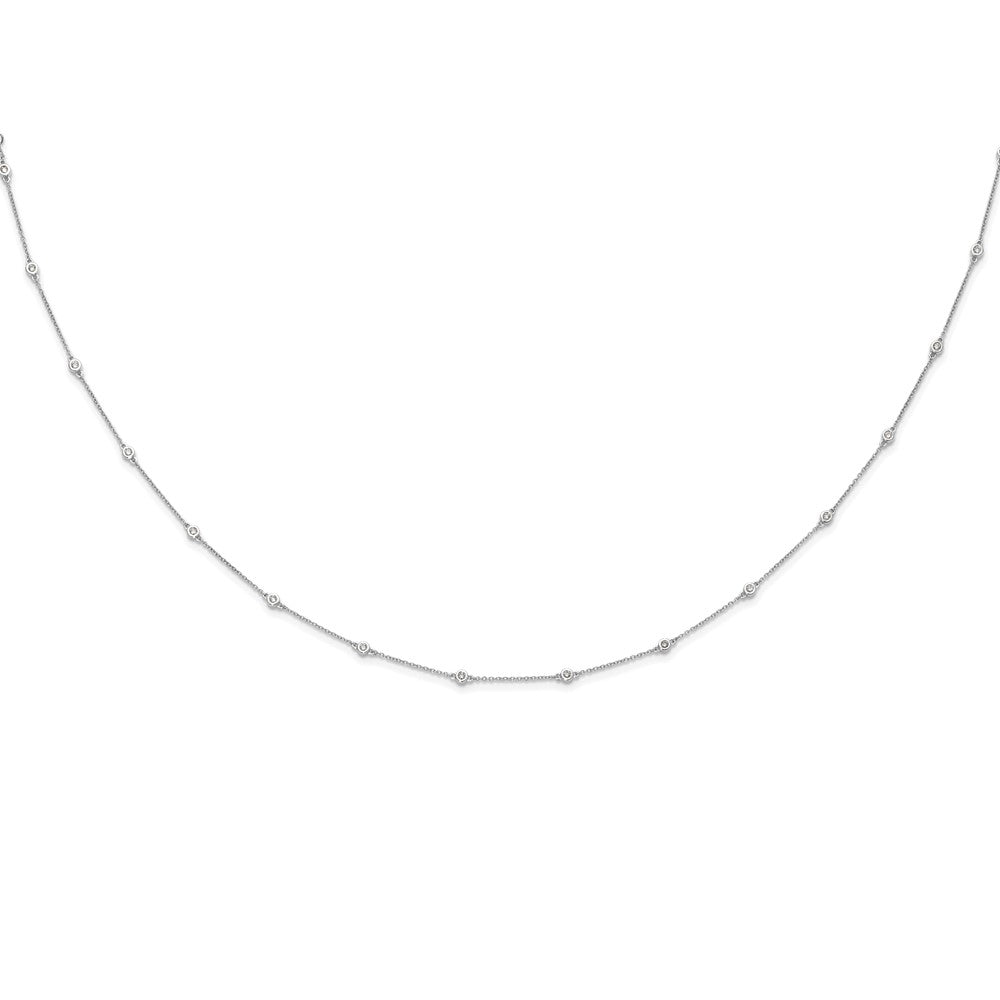 LGWB 14K White Gold 3/8 carat Lab Grown Diamond VS+ F+ Complete 16 Station 16 in Necklace