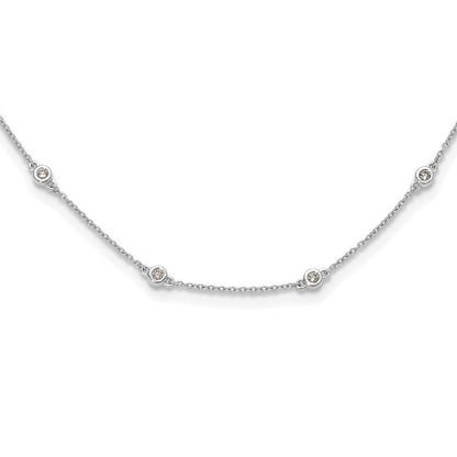 LGWB 14K White Gold 3/8 carat Lab Grown Diamond VS+ F+ Complete 16 Station 16 in Necklace