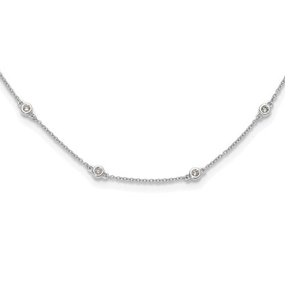 LGWB 14K White Gold 3/8 carat Lab Grown Diamond VS+ F+ Complete 16 Station 16 in Necklace