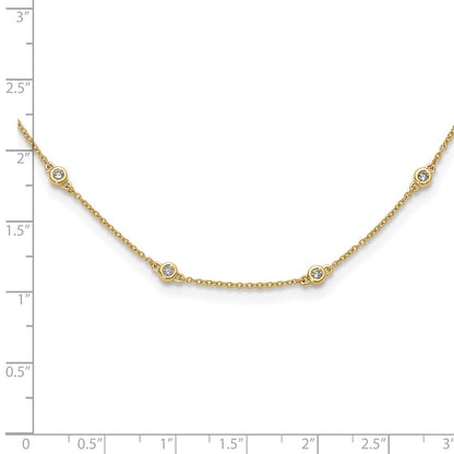 LGYB 14K Yellow Gold 3/8 carat Lab Grown Diamond VS+ F+ Complete 16 Station 16 in Necklace