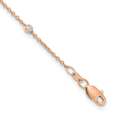 LGYN 14K Rose Gold 1/2 carat Lab Grown Diamond VS+ F+ Complete 18 Station 18 in Necklace