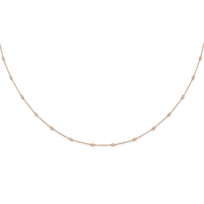 LGYN 14K Rose Gold 1/2 carat Lab Grown Diamond VS+ F+ Complete 18 Station 18 in Necklace