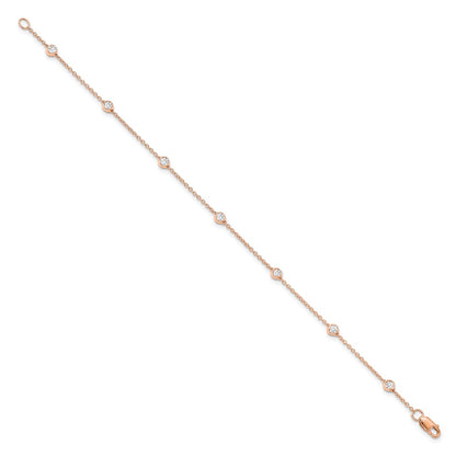 LGYB 14K Rose Gold 3/8 carat Lab Grown Diamond VS+ F+ Complete 7 Station 7 in Bracelet