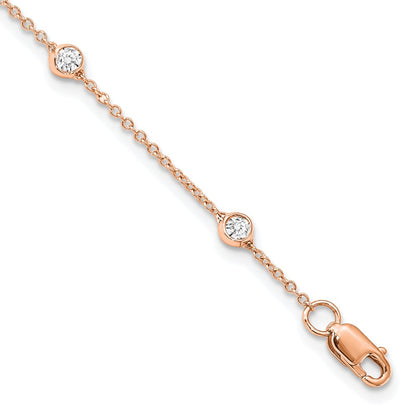 LGYB 14K Rose Gold 3/8 carat Lab Grown Diamond VS+ F+ Complete 7 Station 7 in Bracelet