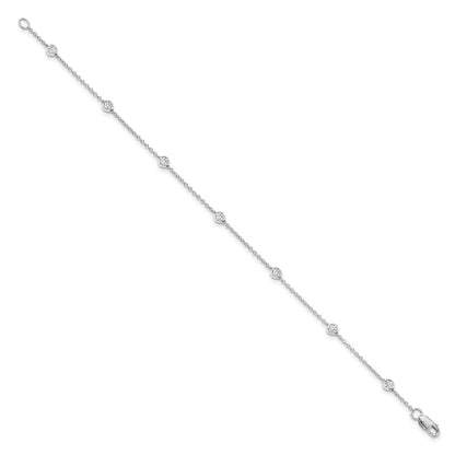 LGWB 14K White Gold 3/8 carat Lab Grown Diamond VS+ F+ Complete 7 Station 7 in Bracelet