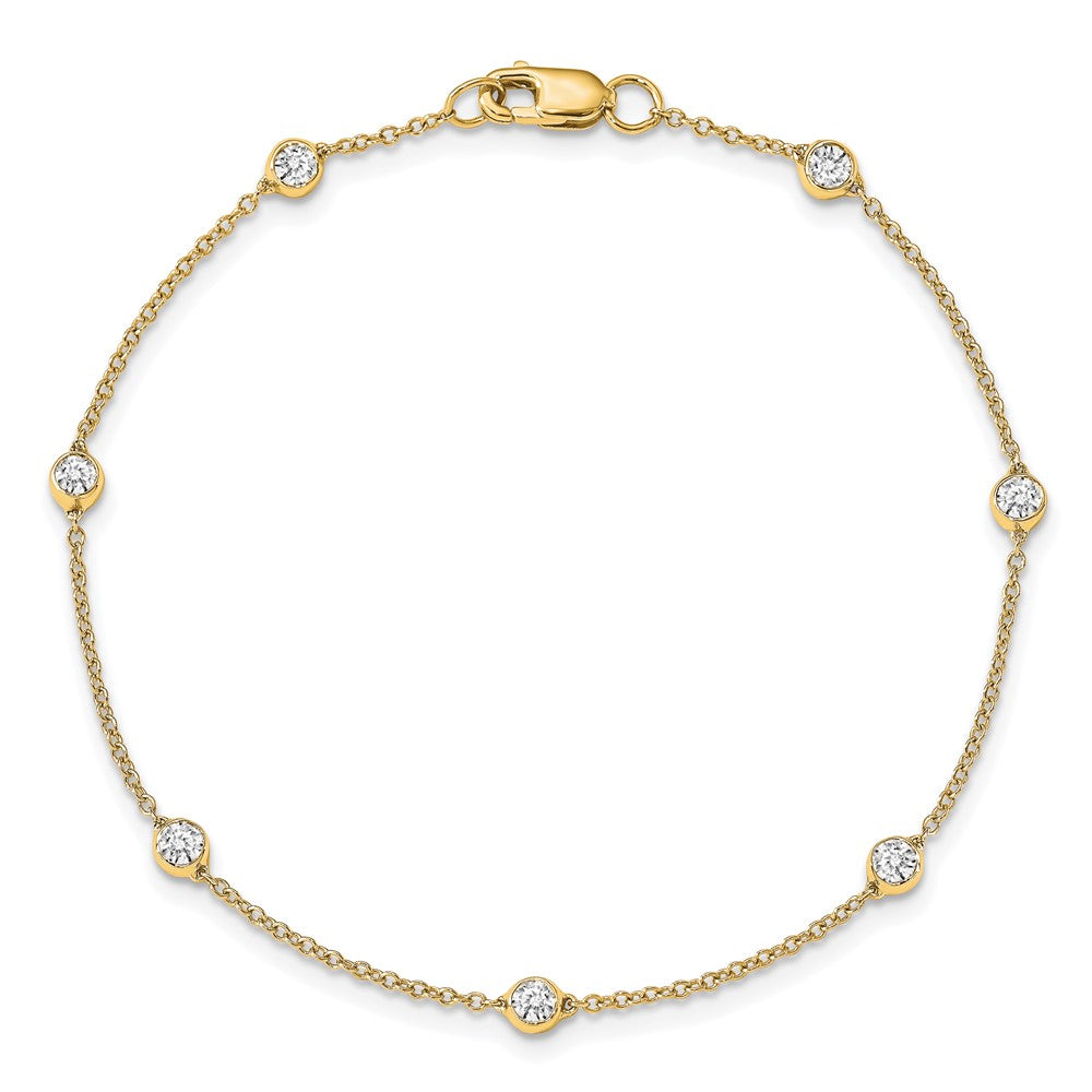LGYB 14K Yellow Gold 1/2 carat Lab Grown Diamond VS+ F+ Complete 8 Station 8 in Bracelet