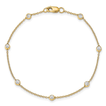LGYB 14K Yellow Gold 1/2 carat Lab Grown Diamond VS+ F+ Complete 8 Station 8 in Bracelet