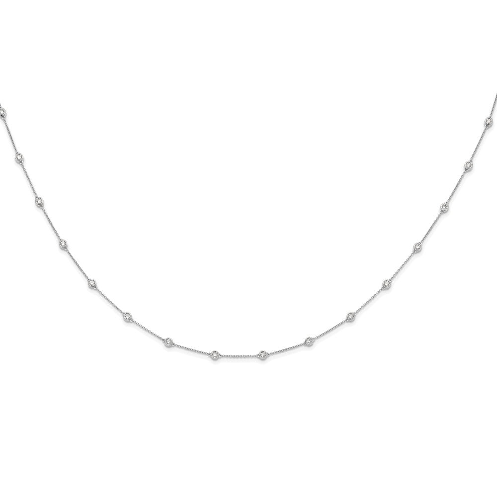 LGWB 14K White Gold 1 carat Lab Grown Diamond VS+ F+ Complete 16 Station 16 in Necklace