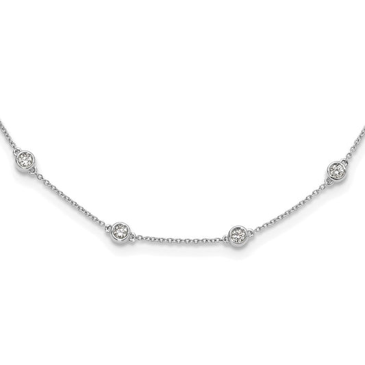 LGWB 14K White Gold 1 carat Lab Grown Diamond VS+ F+ Complete 16 Station 16 in Necklace
