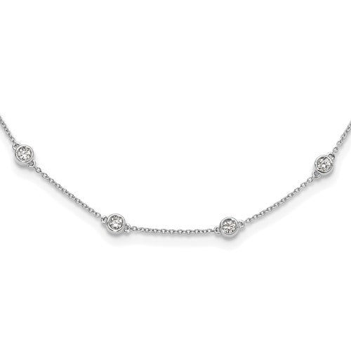 LGWB 14K White Gold 1 carat Lab Grown Diamond VS+ F+ Complete 16 Station 16 in Necklace