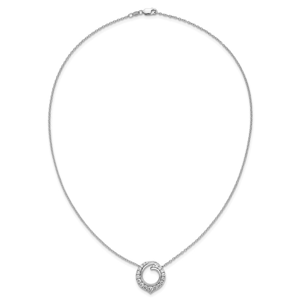 LGWN 14k White Gold 1 carat Lab Grown Diamond VS/SI+ G+ Round 18 inch Necklace