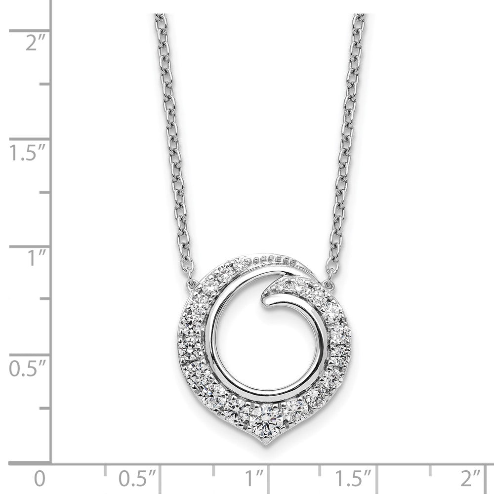 LGWN 14k White Gold 1 carat Lab Grown Diamond VS/SI+ G+ Round 18 inch Necklace