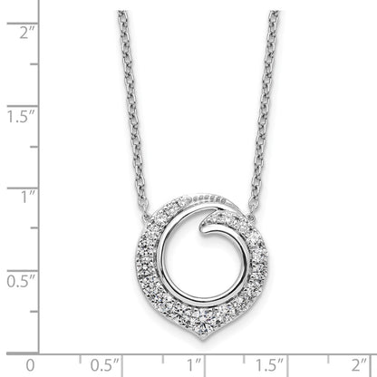 LGWN 14k White Gold 1 carat Lab Grown Diamond VS/SI+ G+ Round 18 inch Necklace