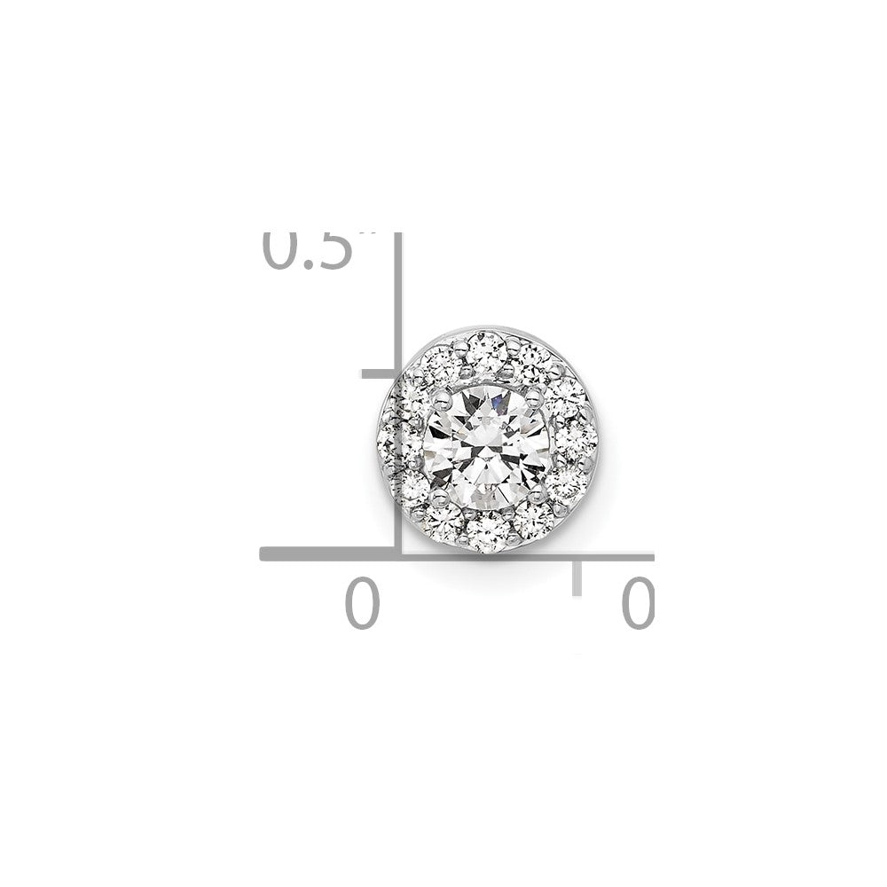 LGWP 14k White Gold 1/2 carat Lab Grown Diamond VS/SI+ G+ Round Complete Halo Chain Slide Pendant