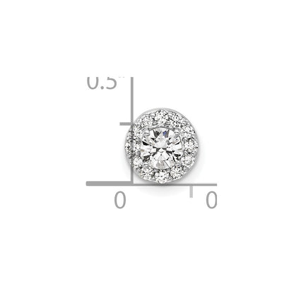 LGWP 14k White Gold 1/2 carat Lab Grown Diamond VS/SI+ G+ Round Complete Halo Chain Slide Pendant