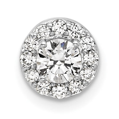 LGWP 14k White Gold 1/2 carat Lab Grown Diamond VS/SI+ G+ Round Complete Halo Chain Slide Pendant