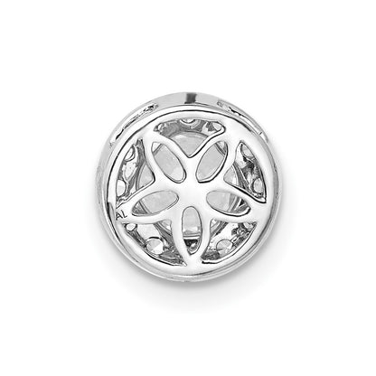 LGGP 14k White Gold 3/4 carat Lab Grown Diamond VS/SI+ G+ Round Complete Halo Chain Slide Pendant