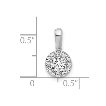 LGGP 14k White Gold 1/2 carat Lab Grown Diamond VS/SI+ G+ Round Complete Halo Pendant