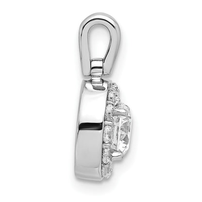 LGGP 14k White Gold 1 carat Lab Grown Diamond VS/SI+ G+ Round Complete Halo Pendant