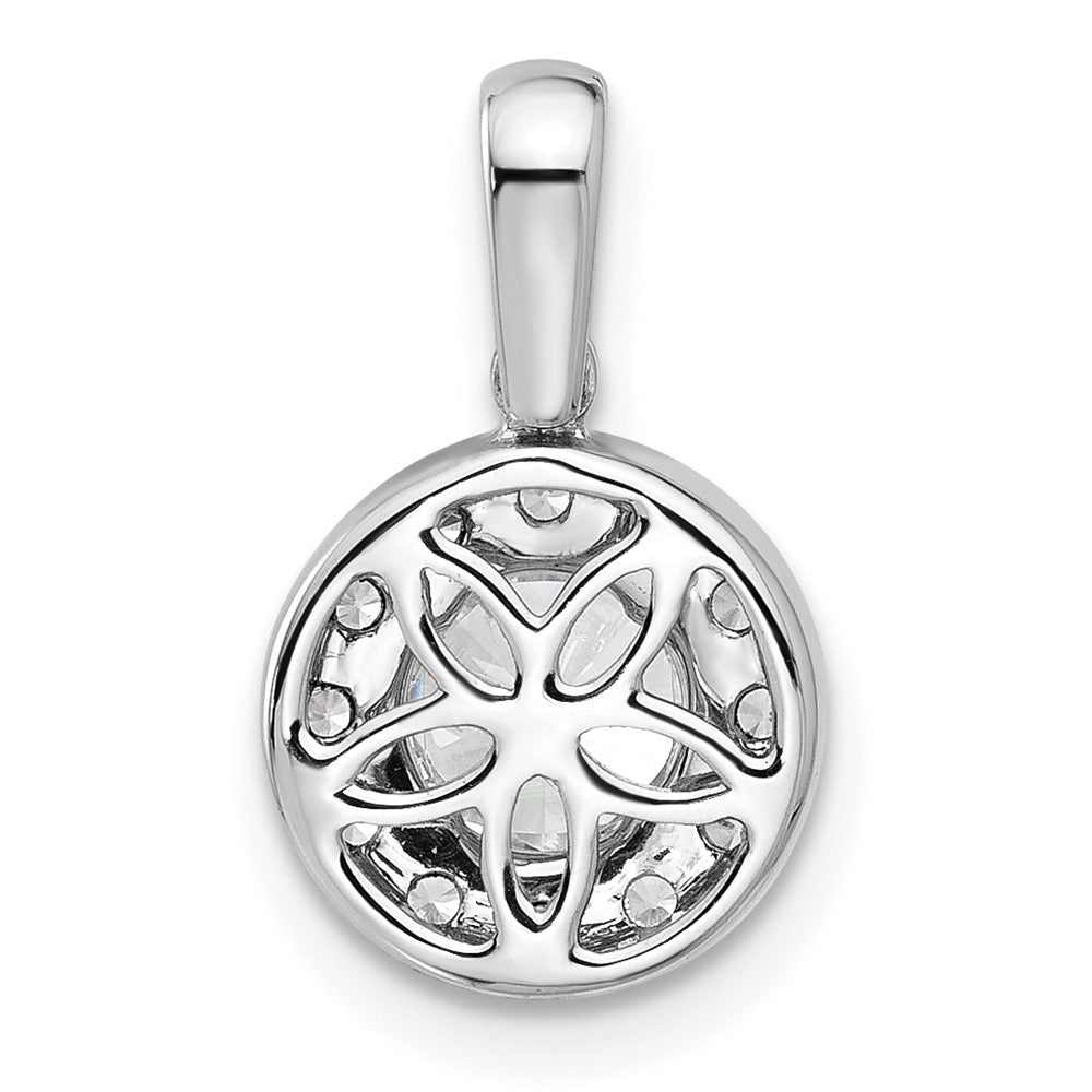 LGGP 14k White Gold 1 carat Lab Grown Diamond VS/SI+ G+ Round Complete Halo Pendant