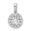 LGGP 14k White Gold 1 carat Lab Grown Diamond VS/SI+ G+ Round Complete Halo Pendant