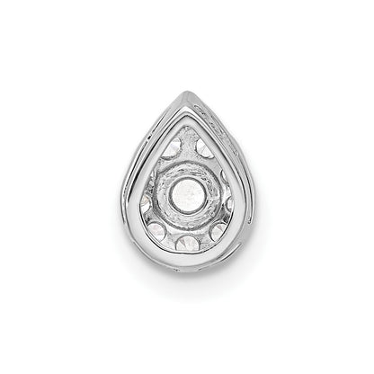 LGWP 14k White Gold 1/3 carat Lab Grown Diamond VS/SI+ G+ Complete Pear Chain Slide Pendant