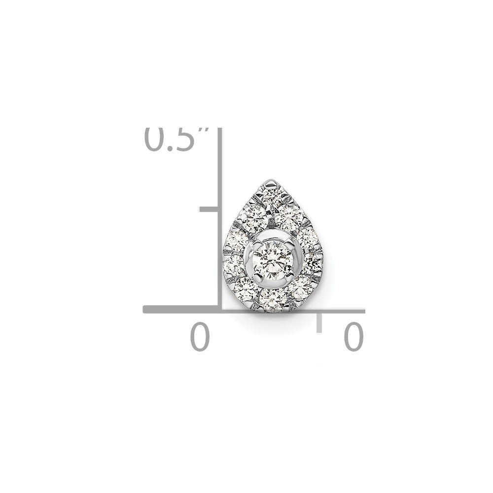 LGWP 14k White Gold 1/3 carat Lab Grown Diamond VS/SI+ G+ Complete Pear Chain Slide Pendant