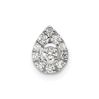 LGWP 14k White Gold 1/3 carat Lab Grown Diamond VS/SI+ G+ Complete Pear Chain Slide Pendant