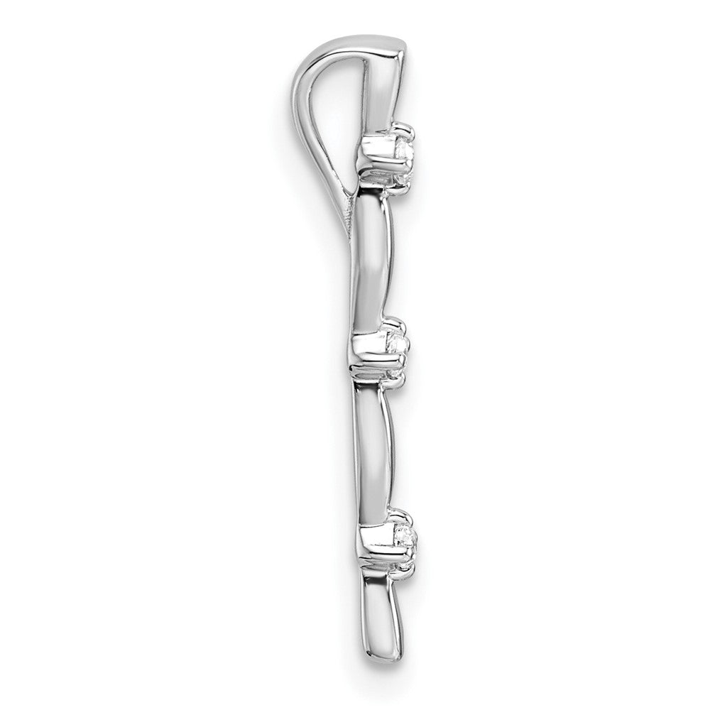 LGWP  14k White Gold 1/20 carat Lab Grown Diamond VS/SI+ G+ Fashion Bar Chain Slide Pendant