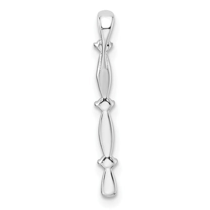 LGWP  14k White Gold 1/20 carat Lab Grown Diamond VS/SI+ G+ Fashion Bar Chain Slide Pendant