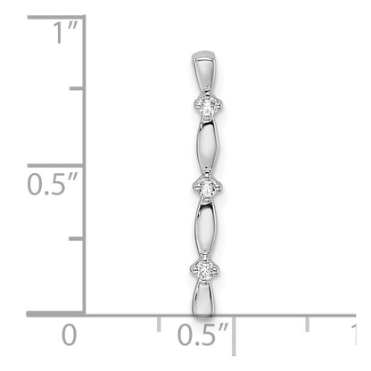 LGWP  14k White Gold 1/20 carat Lab Grown Diamond VS/SI+ G+ Fashion Bar Chain Slide Pendant
