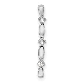 LGWP  14k White Gold 1/20 carat Lab Grown Diamond VS/SI+ G+ Fashion Bar Chain Slide Pendant