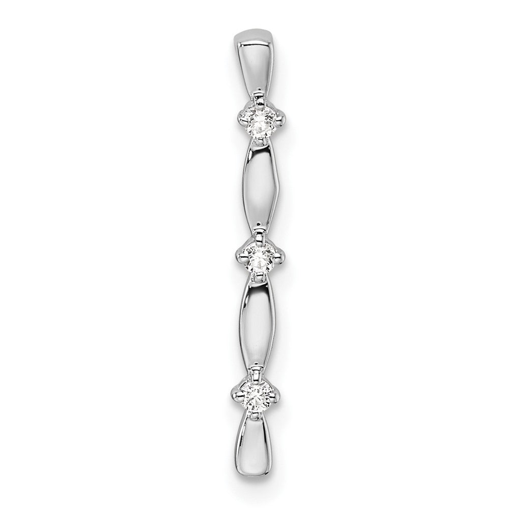 LGWP  14k White Gold 1/20 carat Lab Grown Diamond VS/SI+ G+ Fashion Bar Chain Slide Pendant
