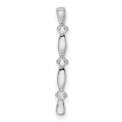 LGWP  14k White Gold 1/20 carat Lab Grown Diamond VS/SI+ G+ Fashion Bar Chain Slide Pendant