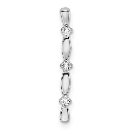 LGWP  14k White Gold 1/20 carat Lab Grown Diamond VS/SI+ G+ Fashion Bar Chain Slide Pendant