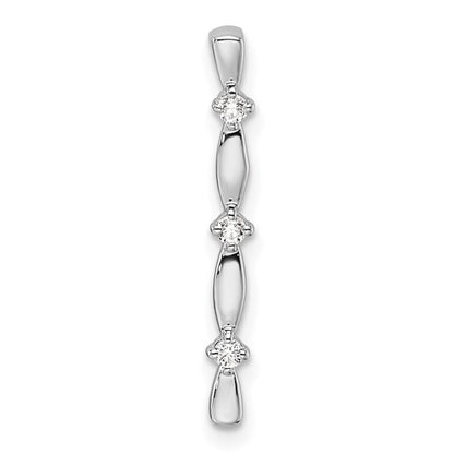 LGWP  14k White Gold 1/20 carat Lab Grown Diamond VS/SI+ G+ Fashion Bar Chain Slide Pendant