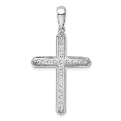 LGWP 14k White Gold 3/4 carat Lab Grown Diamond VS/SI+ G+ Complete Cross Pendant