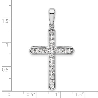 LGWP 14k White Gold 3/4 carat Lab Grown Diamond VS/SI+ G+ Complete Cross Pendant